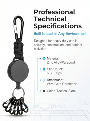 Mini Carabiner Clip with Key Holder - Heavy-Duty Spring Snap Hook