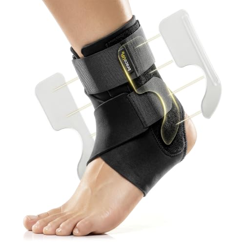 Ankle Brace for Pain Relief & Enhanced Stability - Adjustable Support for Sprains & Tendonitis (Black)