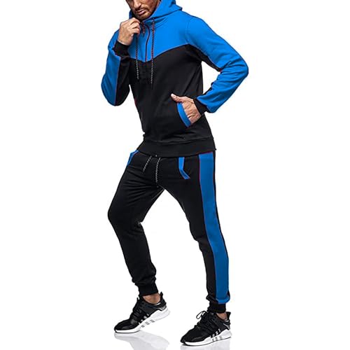 Marine Royal Men's Blue Full Zip Track Suit Set Large Outdoor Jogging Tracksuits