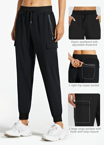 Quick Dry Women's Hiking Cargo Pants - Regular 27-29" / Medium / Black