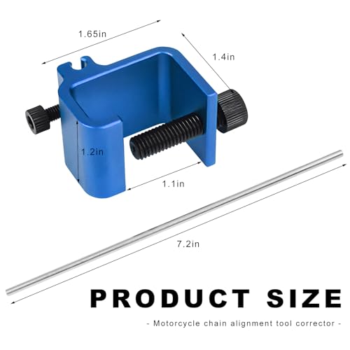 Motorcycle Chain Alignment Tool - Aluminum Sprocket Adjuster - Blue