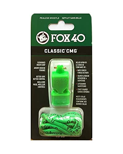 Fox 40 Classic CMG Pealess Whistle with Lanyard - Green