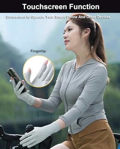 UV Protection Gloves for Women - Breathable Touchscreen - Medium Pink