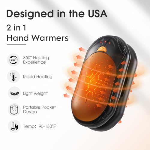 Rechargeable Electric Hand Warmers 2-Pack with AI Temperature Control