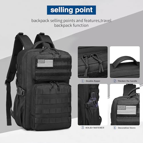 Waterproof Military Tactical Backpack 25L-45L Daypack with Molle System