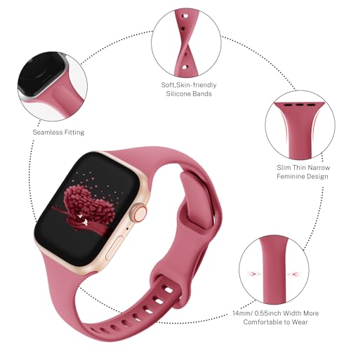 Slim Silicone Sport Strap for Apple Watch 38mm-49mm - Hibiscus