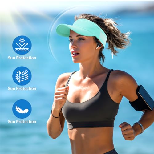 Cooling Sun Visor Cap - Lightweight & Packable - Aqua
