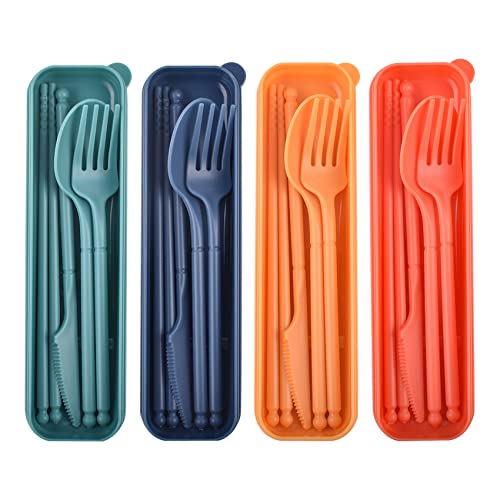 Reusable Travel Utensils Set with Case - 4 Color Options