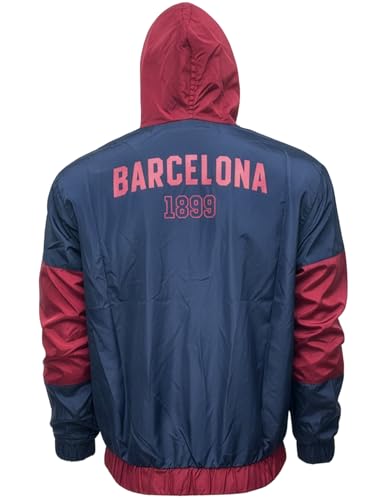 Kids Barcelona Windbreaker Rain Jacket - Hooded Zip-Up Youth Sizes, Licensed