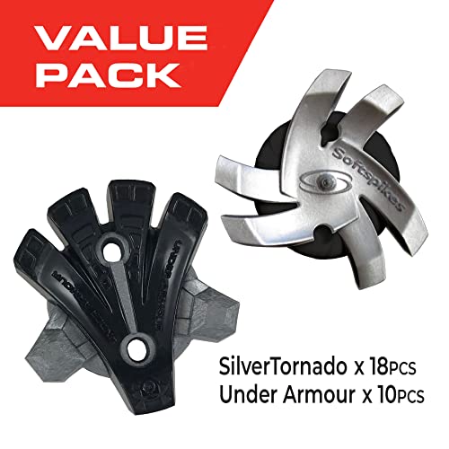 Under Armour Unisex Golf Replacement Spikes OSFA Black (001)/Silver - Pack of 1
