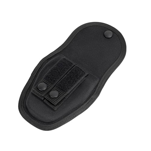 Dotacty Nylon Handcuff Pouch for Duty Belt & MOLLE Vest, Black Flap Top with Snap