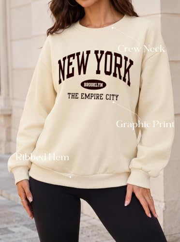 Hilinker Women's Oatmeal Large Fleece Crewneck Sweatshirt