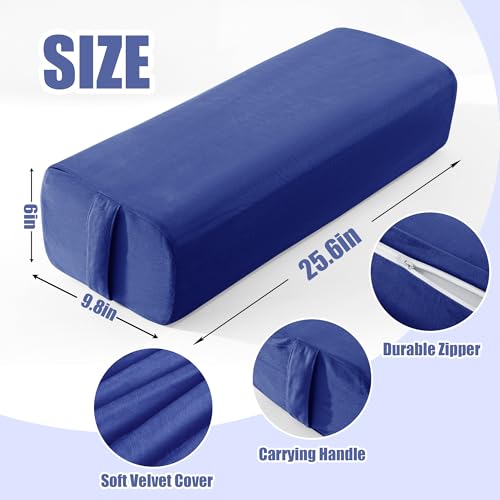 Yoga Bolster Pillow - Triple-Layer Sponge Meditation Cushion - Blue