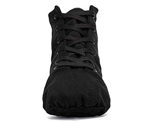 Smithmelody Canvas Jazz Dance Boots for Adults - Black 8.5