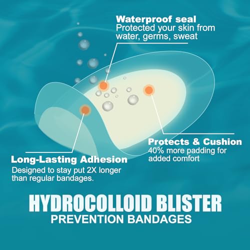 36-Pack Hydrocolloid Blister Bandages - Waterproof Foot Cushions