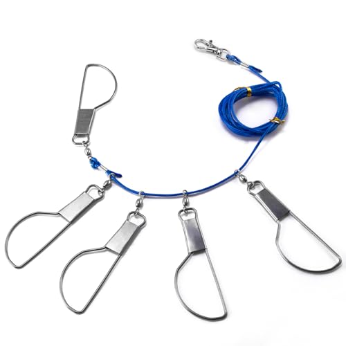 Fishing Stringer 6.5ft with 5 Snaps - Heavy Duty Stainless Steel