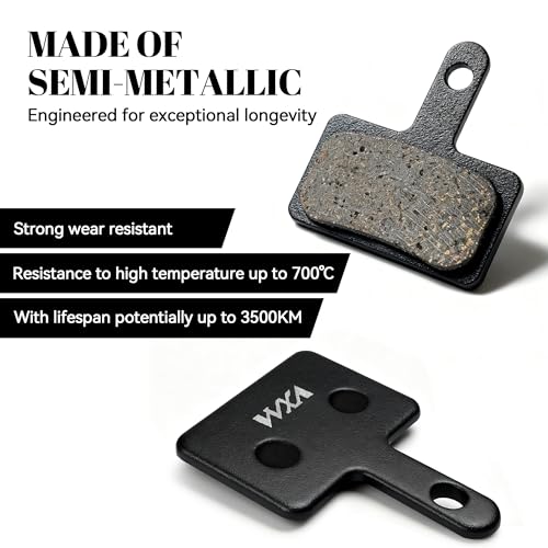 Copper Fiber Semi-Metallic Bike Brake Pads - 4 Pack for Mountain Bikes