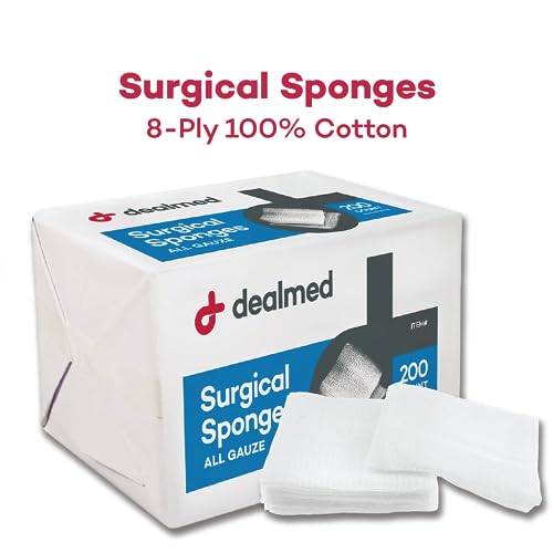 Non-Sterile Surgical Gauze Sponges - 2 in x 2 in, 8-Ply, 200 Count