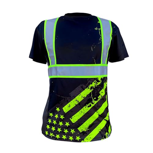 SafetyShirtz Men's SS360 Stealth and Northern Lights - Type-O and Enhanced Visibility - UPF 40 - Reflective Shirt