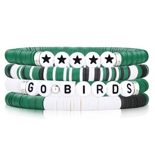 Football Fan Bracelet - Green Eagles Cheerleader Gift