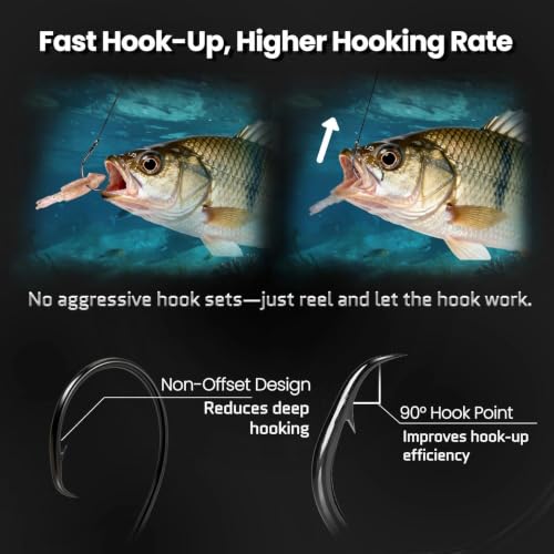 25Pcs Inline Circle Hooks - Catfish Fishing Hooks #4