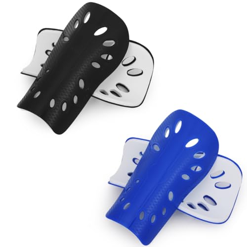 Soccer Shin Guards for Kids & Youth - Black & Blue A, Small