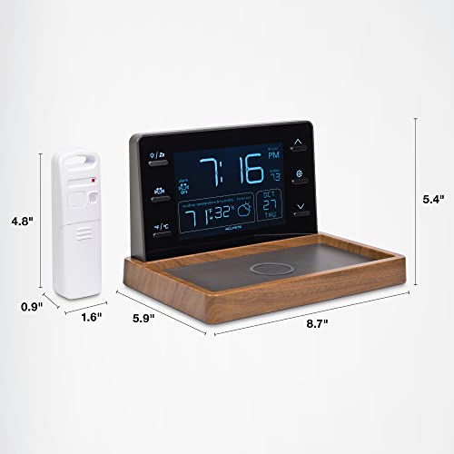 Wireless Charging Alarm Clock with Weather Display & Sensor