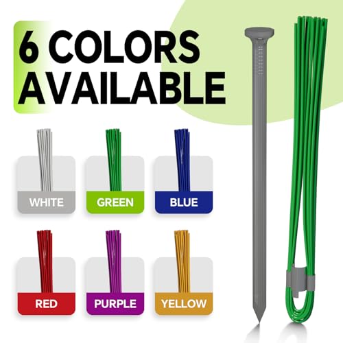 Ground Marking Whiskers with Metal Stakes - 25 Pack Green