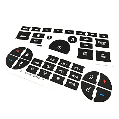 Dash Button Repair Kit Stickers for GM Vehicles - AC19 + Radio20