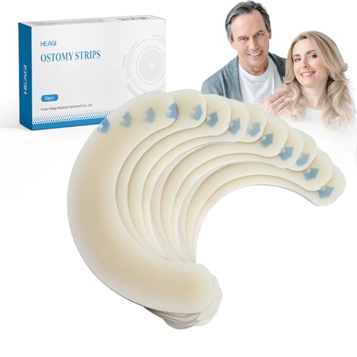 Heagimed 20PCS Ostomy Barrier Strips - Hydrocolloid Adhesive Tape for Skin & Bag Security