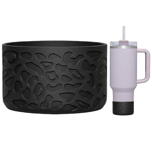 Leopard Engraved Silicone Boot for Stanley Cup 40oz & Hydro Flask - Black