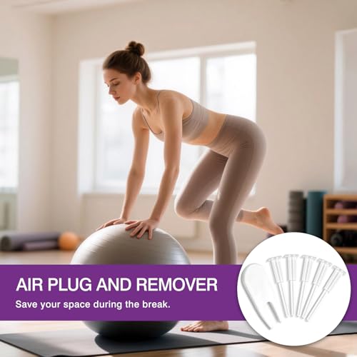 Exercise Ball Plug Replacement Kit - 5 Air Stopper Plugs & Remover Tool