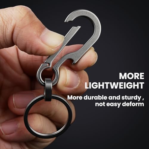 Titanium Carabiner Keychain - Lightweight Outdoor Key Holder - Silver