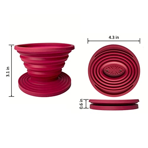 Attsky Red Collapsible Pour Over Coffee Dripper for Camping & Travel