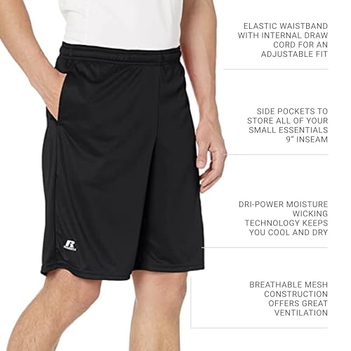 Russell Athletic Men's Dri Power Essential Performance Shorts 3X-Large Black