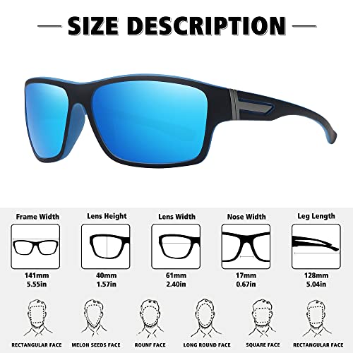 Polarized Sports Sunglasses for Men & Women - Unbreakable Frame, UV Protection