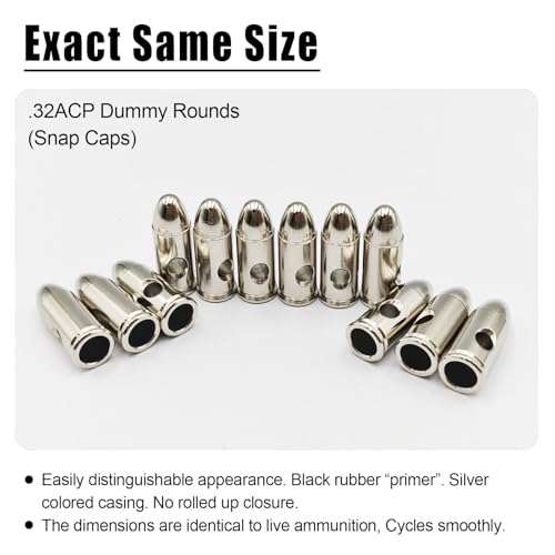 Multi-Caliber Snap Caps for Dry Fire Training - 32ACP 12pcs