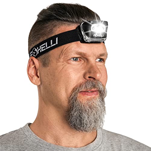 LED Headlamp Flashlight - Black, Waterproof & Lightweight for Running, Camping, Hiking