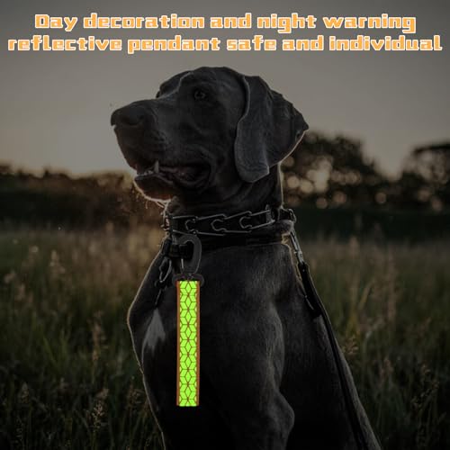 Reflective Keychain Set - 6 Pcs Safety Pendants for Backpack, Wheelchair, Cycling - Green, Black, Orange