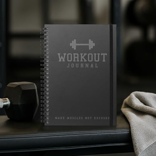 Workout Journal - Fitness Training Planner for Men & Women - Black