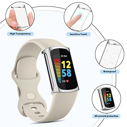 4-Pack Clear Screen Protector Case for Fitbit Charge 6/5