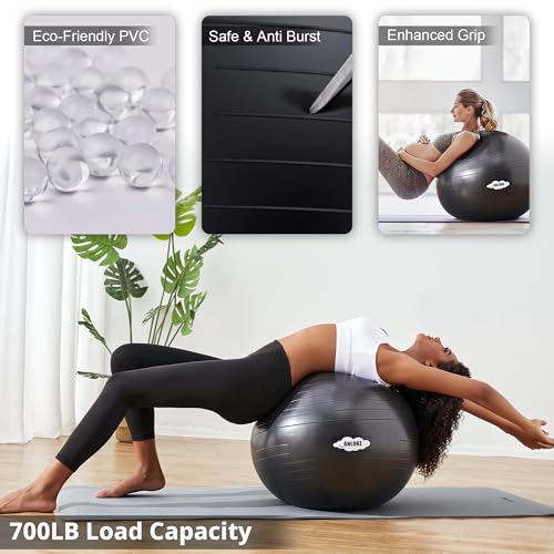 Yoga Exercise Ball - Anti-Burst Stability Chair for Fitness