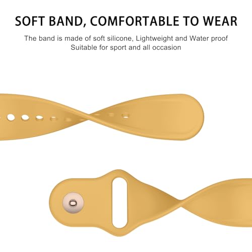 Silicone Sport Band for Fitbit Charge 6 - Yellow Replacement Strap