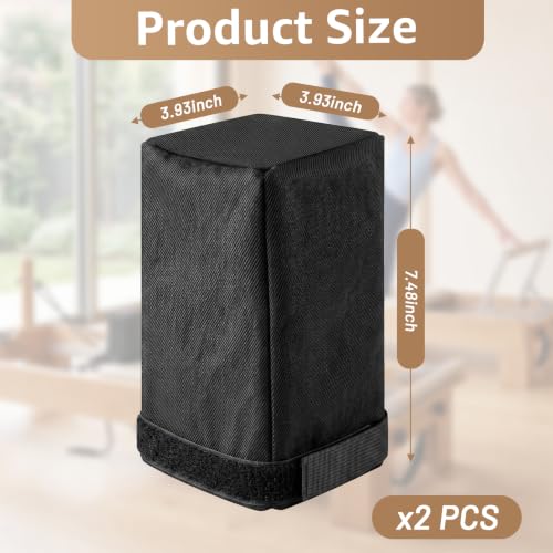 Cotton Pilates Reformer Shoulder Block Covers - Black, Non-Slip