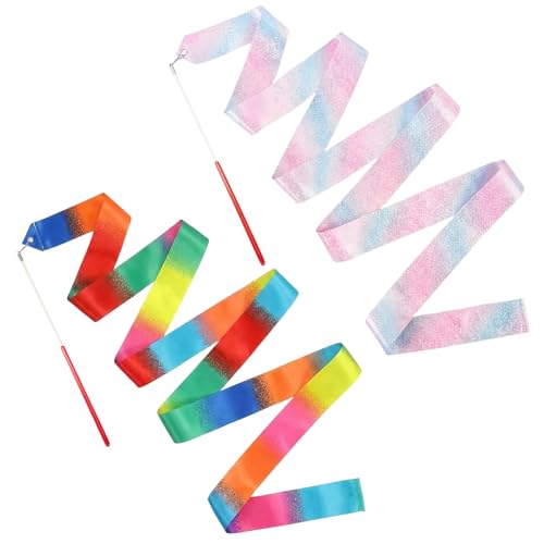 Dance Ribbon Set - 2 Colorful Streamers for Rhythmic Gymnastics & Ballet
