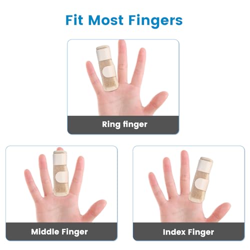 Adjustable Finger Splint for Pain Relief - Beige, 2 Count