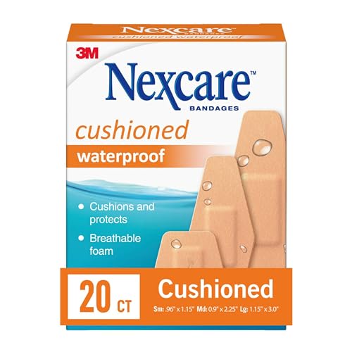 Waterproof Cushioned Foam Bandages, Assorted Sizes - 20 Count