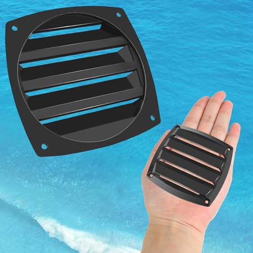 Marine Boat Vents - 3 Inch Nylon Louvered Vents, 2 Pack - Black