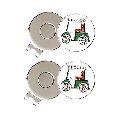 PINMEI Crystal Golf Ball Markers & Hat Clips Set of 2 – 25mm, Includes 2 Clips