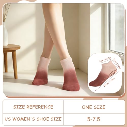 Ombre Non-Slip Pilates Grip Socks for Women - 4 Pairs